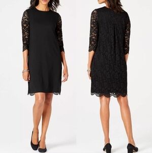 Nwt J.jill Black Lace Dress Large
